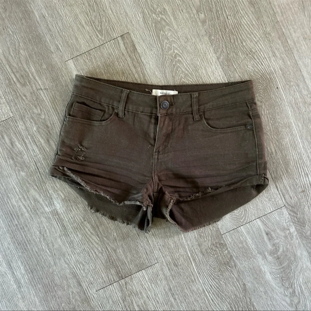 Brown Denim Shorts